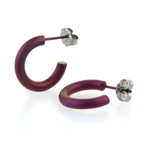 Small 12mm Brown Round Hoop Earrings